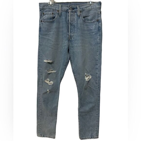 Levi’s 501 waterless premium denim jeans 28x28 Distressed - Picture 1 of 10